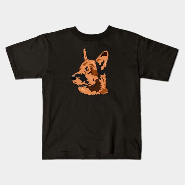 German Shepherd Vectorized Portrait Kids T-Shirt by TaliDe